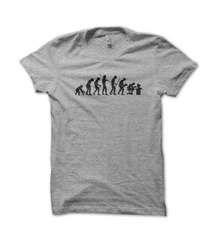 Maglietta Uomo Evolution De L'Espèce Informatique - Geek Computer - Bianco 5XL - Regalo Originale