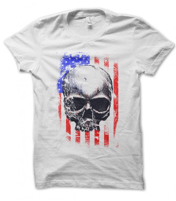 T-shirt Skull Flag USA