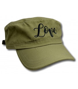 Casquette style militaire, Brodée " Love "