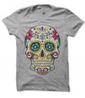 Tee Shirt Calavera Cruz Flower, Tête de mort Mexicaine