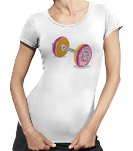 Tee-Shirt Femme, Donuts Barre de Musculation