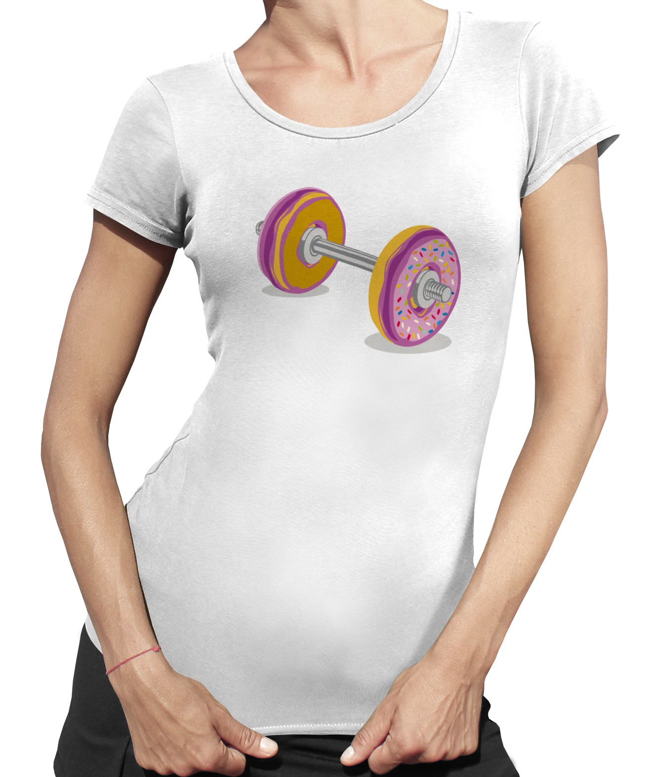 Tee Shirt Femme Donuts Barre De Musculation Teez Tee Shirt Humour Et Originaux