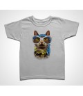 Tee shirt Enfant Funny Cat Hippie