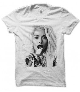 Tee Shirt Ice Cream Girl, Black & White, La Femme et la Glace