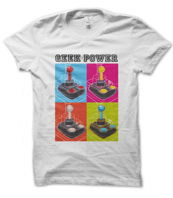 Tee Shirt GeeK Power, Joystick Warhol Style Pop Art