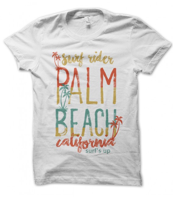 Tee Shirt vintage Palm Beach California Surf Up Rider