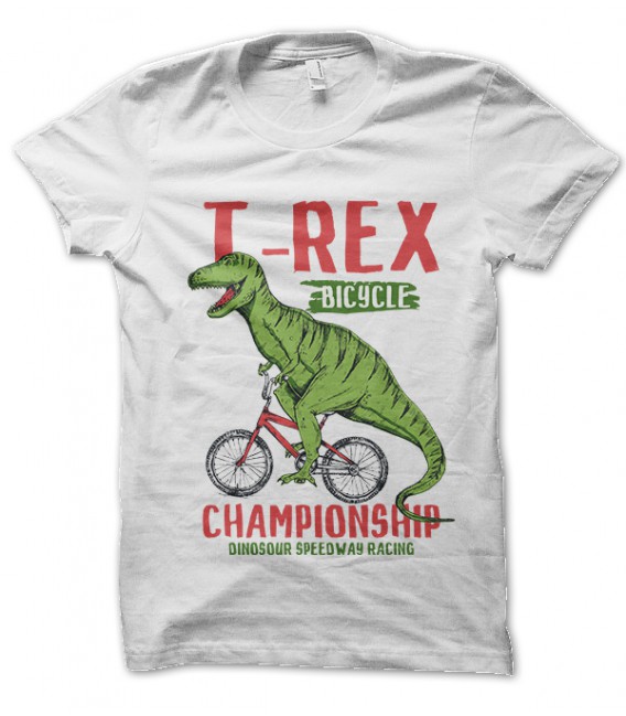 Tee Shirt T-Rex BiCycle Championship Racing Dinausore Vélocipède