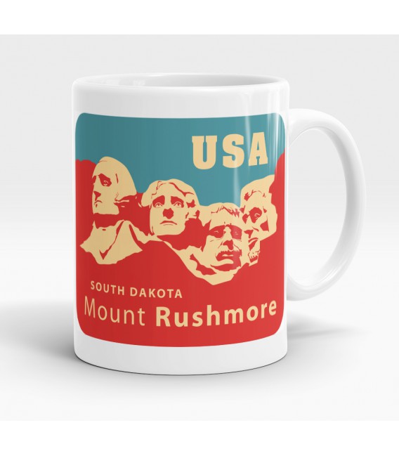 Mug blanc, Montagne RUSHMORE USA