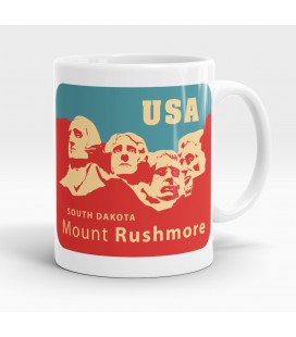 Mug blanc, Montagne RUSHMORE USA