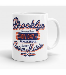 Mug blanc, Brooklyn, Custom Motors