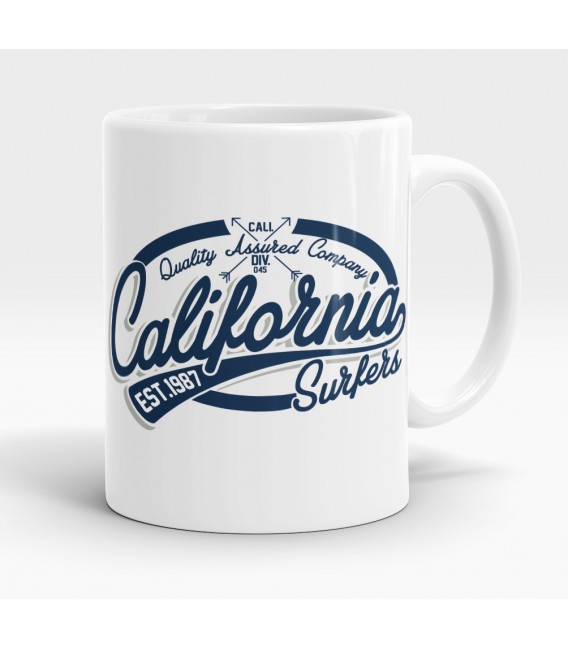 Mug blanc, California Surfers, Pacific Rider