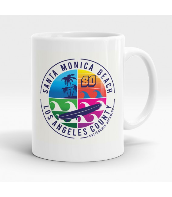 Mug blanc, Santa Monica Beach, Los Angeles County