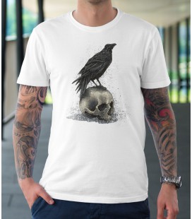 Tee Shirt Crow Skull, Le corbeau et le Crâne by HellHead