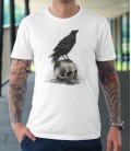 Tee Shirt Crow Skull, Le corbeau et le Crâne by HellHead