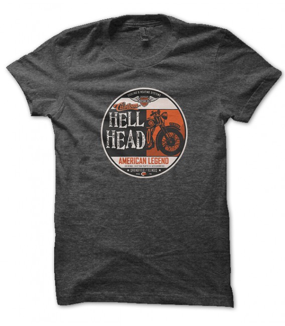 Tee Shirt Biker Hell Head, American Legend