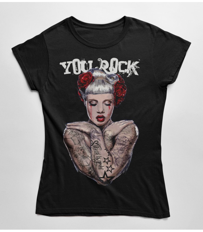Tee Shirt Femme You Rock Tattoo Teez, Tee shirt humour et originaux