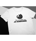 Tee Shirt Blanc Original pour homme Je ne ronfle pas, je Ronronne Chat