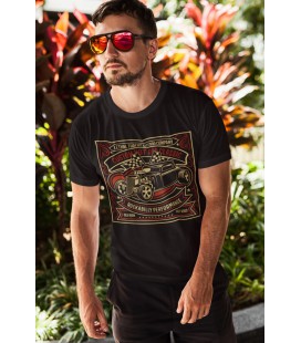 Tee Shirt Noir Custom Hot Rod Classic, Rockabilly Performance