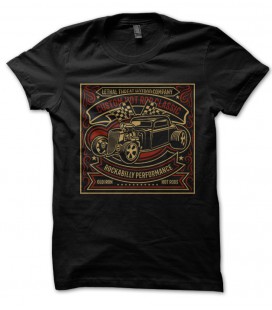 Tee Shirt Noir Custom Hot Rod Classic, Rockabilly Performance