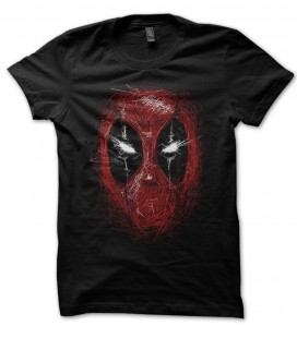 Tee Shirt Noir Dead Pool Line, Dessine-moi un DeadPool.....