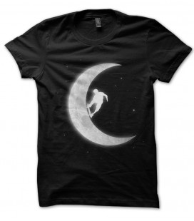 Tee Shirt Noir Skate in the Moon