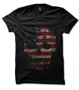 Tee Shirt Noir American Skull, Tête de mort USA