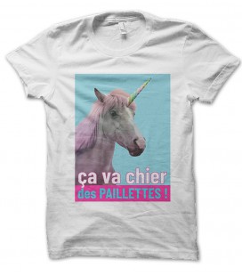 Tee Shirt Licorne, ça va chier des Paillettes