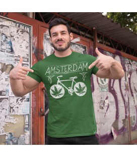 Tee Shirt Amsterdan, le Vélo Weed