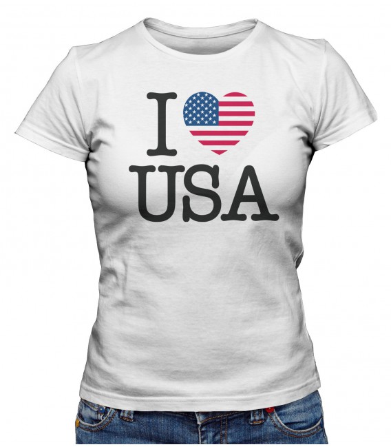 T-shirt Femme I Love USA