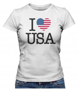 T-shirt Femme I Love USA