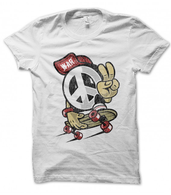 Tee Shirt vintage Skate and Peace, no WAR