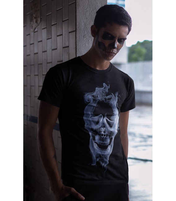 Tee Shirt Noir Skull in the Smoke