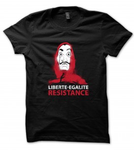 Tee Shirt Bio Liberté, Egalité, Résistance. Dali Mask