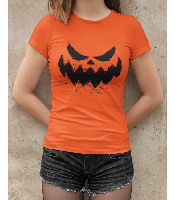 Tee Shirt Femme 100% Bio, Halloween Scary Face