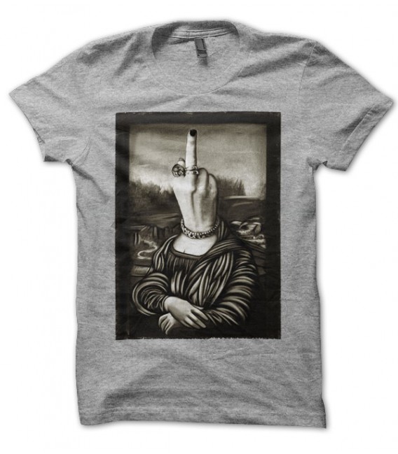 tee shirt parodie Mona Lisa Gris