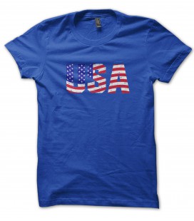 Tee Shirt USA style drapeau Vintage, 100% coton Bio