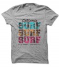Tee Shirt California Surf Surf Surf West Coast Los Angeles, 100% coton Bio