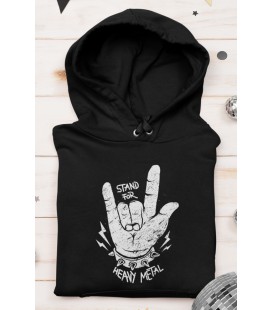 Sweat Shirt Capuche Stand For Heavy Metal