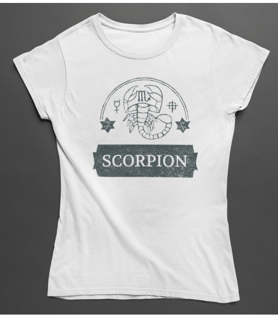 Tee Shirt Femme Scorpion Astrologie, 100% coton Bio