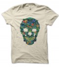 Tee Shirt Skull Flower Island Paradise, 100% coton Bio