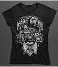 Tee Shirt Femme Freedom Wheels, Cafe Racer by HellHead 100% BIO