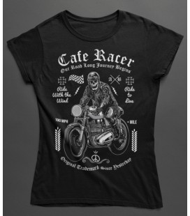 T-shirt Femme Cafe Racer, Original Trademark till Yesterday.... 100% coton BIO