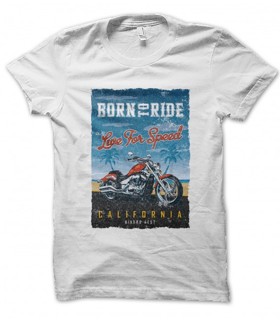 TShirt Biker Festival, Born to Ride 100% coton Bio