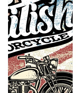 T-Shirt British Motorcycle, 100% coton Bio