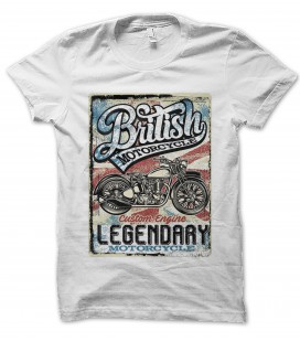 T-Shirt British Motorcycle, 100% coton Bio