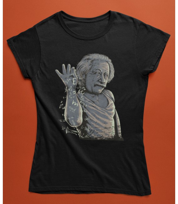 Tshirt Femme Einstein Salt Bae, le Génie des formules, 100% coton BIO