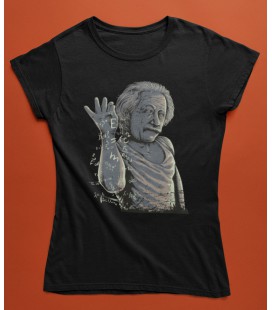 Tshirt Femme Einstein Salt Bae, le Génie des formules, 100% coton BIO