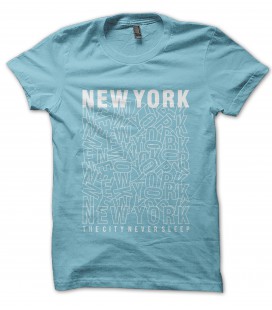 T-Shirt New York, the city never sleep 100% coton Bio