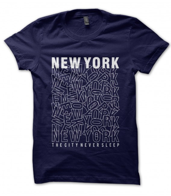T-Shirt New York, the city never sleep 100% coton Bio
