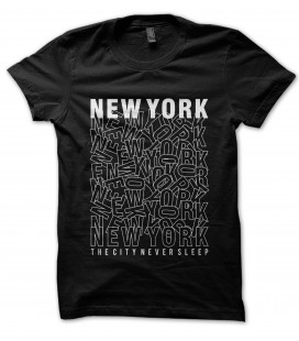 T-Shirt New York, the city never sleep 100% coton Bio